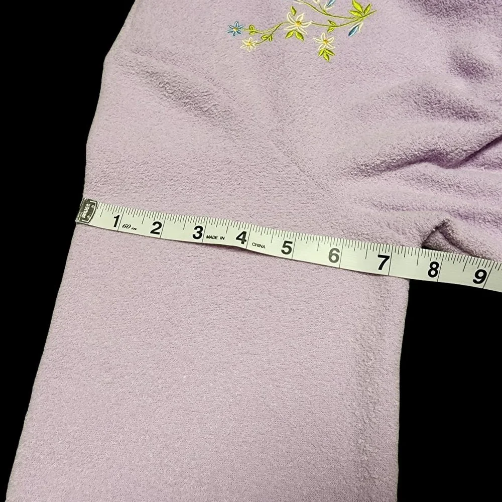 Vintage Sears Fundamentals Zip Up Housecoat Robe 1980's -‎ Size Small Purple